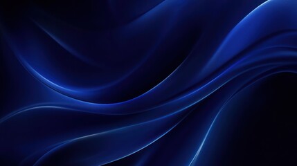 A captivating abstract background featuring smooth waves in deep blue hues, perfect for digital design projects, presentations, or artistic displays.