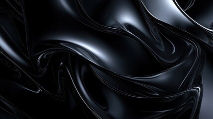 Obraz premium A captivating abstract background featuring smooth, flowing black waves. Ideal for use in design projects seeking a sleek and modern aesthetic.