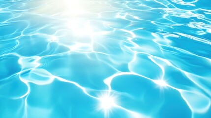 Sparkling pool water, sun reflection, summer day, relaxation
