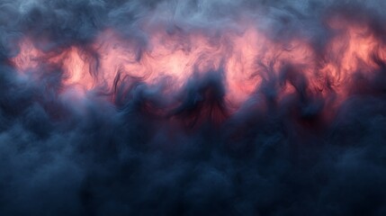Abstract swirling clouds with fiery orange hues