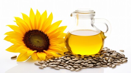 Sunflower Seed Oil Isolated on White Background