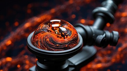 "Microscope Close-Up with Laboratory Equipment and Animated DNA: A Vision of Innovative Medical Technology"