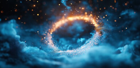 Celestial loveconnected a mystical gathering of light in the cosmic realm