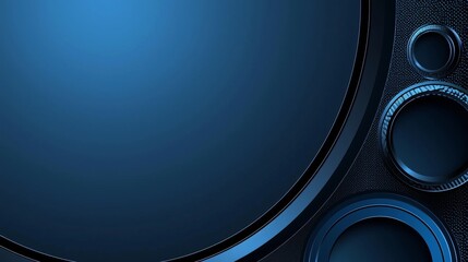 Photo of Blue Background with Circular Geometric Patterns for Design, Featuring White Space in the Center for Text. Ideal for Banner Templates and Digital Projects. Minimalist Wallpaper.