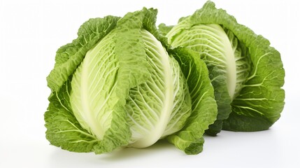 Fototapeta premium Green Cabbage Isolated on White Background