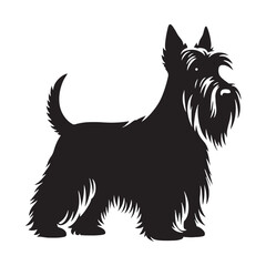 Bold and modern Scottish Terrier silhouette with clean vector lines - Scottish Terrier illustration - minimal Scottish Terrier vector - dog silhouette
