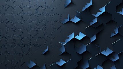 Geometric Tessellation on Blue Background for Design, Banner Template, Minimalist Abstract Wallpaper with Copy Space, Simple Geometric Modern Wallpaper for Text Placement and Creative Use