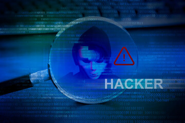 hacker detection, risk management for cyber threats and security assessment concept