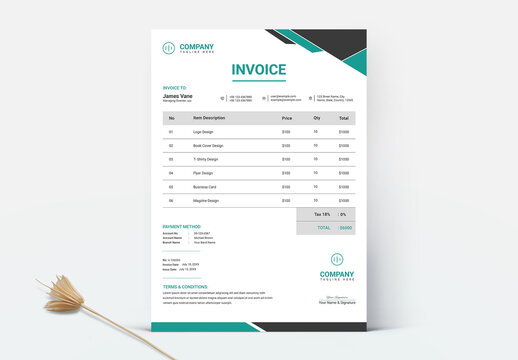 Modern & Clean Invoice Design Layout