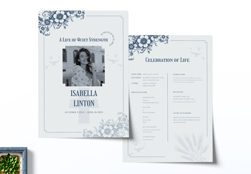 Funeral Obituary Program Flyer Layout