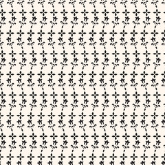 Simple minimalist geometric seamless pattern. Abstract monochrome minimal background with small floral shapes. Subtle repeat design for decor, print.