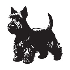 Elegant Scottish Terrier silhouette for stylish and bold designs - Scottish Terrier illustration - minimal Scottish Terrier vector - dog silhouette
