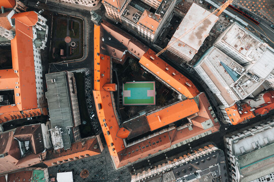 basketball court between houses in bratislava