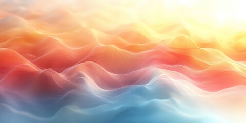 Obraz premium Abstract Colorful Landscape: A Dreamlike Vista of Rolling Hills and Vibrant Hues