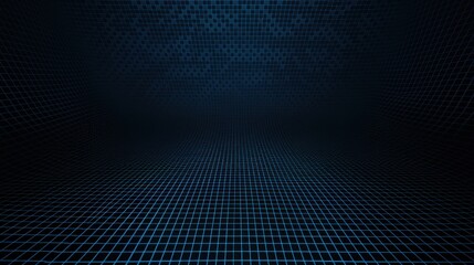 Blue Background with Grid Pattern for Design, Featuring White Space in the Center for Text. Ideal for Banner Templates and Digital Projects. Minimalist Wallpaper.