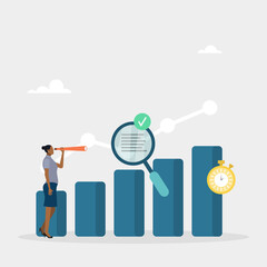 Analysis of quality, productivity and market share with other enterprises. Competitor benchmarking tools for company assessment. Vector illustration.	
