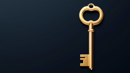 A golden vintage key on a dark background, symbolizing access and opportunity.