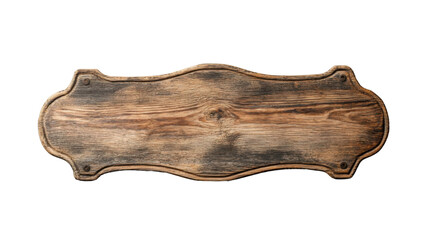 Old wooden sign showing rustic wood grain with transparent background