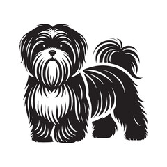 Stylish Shih Tzu silhouette designed for elegant pet-themed art - Shih Tzu illustration - minimal Shih Tzu vector - dog silhouette
