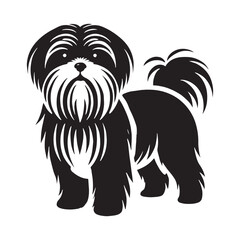 Shih Tzu silhouette capturing its royal and graceful movement - Shih Tzu illustration - minimal Shih Tzu vector - dog silhouette
