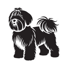 Shih Tzu silhouette made for pet lovers, designers, and artists - Shih Tzu illustration - minimal Shih Tzu vector - dog silhouette
