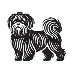 Well-crafted Shih Tzu silhouette perfect for branding and prints - Shih Tzu illustration - minimal Shih Tzu vector - dog silhouette
