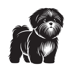 Professional Shih Tzu silhouette for creative and digital projects - Shih Tzu illustration - minimal Shih Tzu vector - dog silhouette
