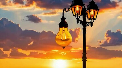 Vintage Lamp at Sunset

