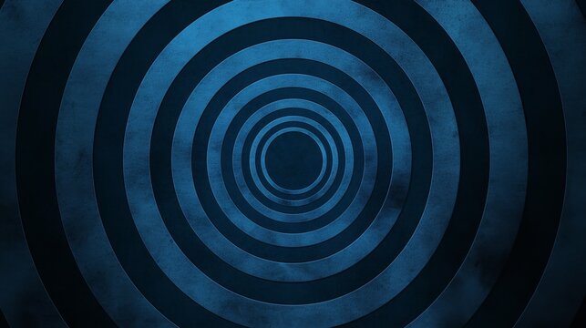 Concentric rings on a Blue background, minimalist design banner template with white space for text. Ideal for sophisticated and elegant presentations, websites, and modern designs.