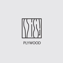 A plywood icon logo typically depicts a stylized representation of a sheet of plywood, often featuring layered wood grain lines to signify its construction from multiple wood veneers bonded together
