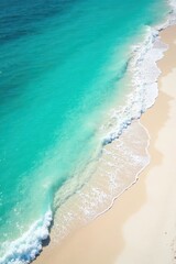 Turquoise sea waters lapping against white sandy beach, ocean, beach