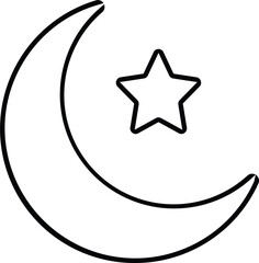 The Ramadan Kareem Icon is black on a white background