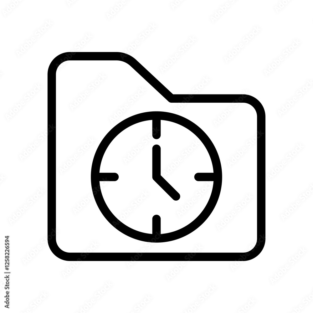 Poster folder clock vector icon
