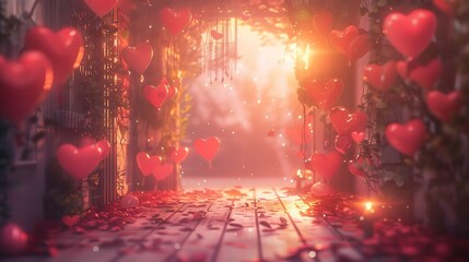 Abstract Pink And Purple Hearts Painted Artwork