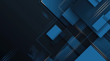 Fototapeta premium Intersecting polygons on a Blue background, minimalist design banner template with white space for text. Ideal for dynamic and modern presentations, websites, and digital designs.