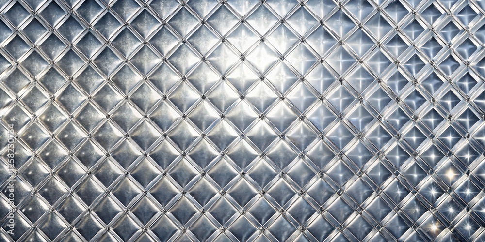 Poster A Shiny Metallic Surface With a Pattern of Diamond-Shaped Panels That Create a Textured Background
