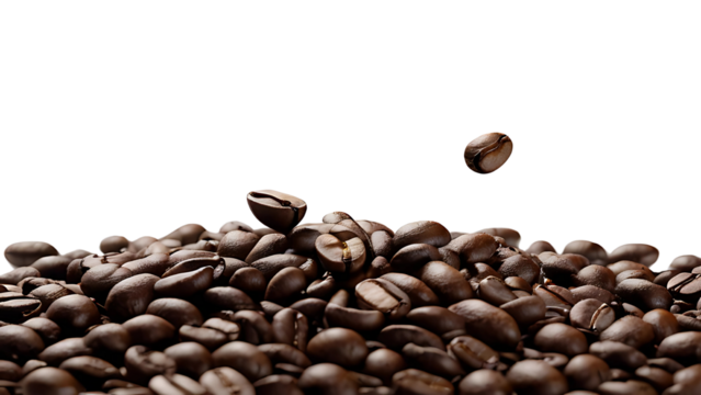 Coffee bean seamless background. Pattern with falling coffee beans. Food doodle sketch backdrop, by generative AI