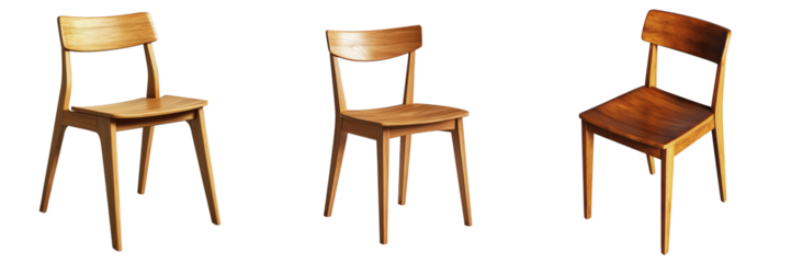 Wooden chair set displayed in minimalist home interior design