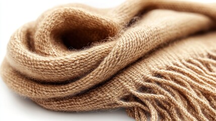 Soft beige wool scarf, winter fashion accessory