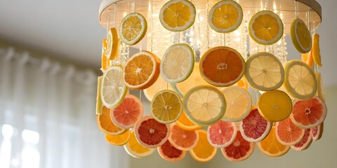 Aesthetic arrangement of dried citrus fruit slices on a white background, organic and natural dried...