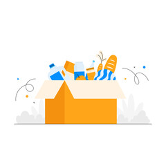 Fresh Grocery Box Delivery Illustration