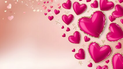 Obraz premium Romantic Heart-Themed Pastel Background
