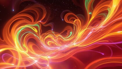 Obraz premium A dynamic landscape of colorful lights and rhythmic energy waves.