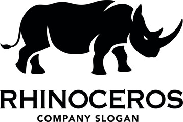 Rhinoceros silhouette logo icon. Rhino symbol. Rhino sign. Wild rhino vector illustration