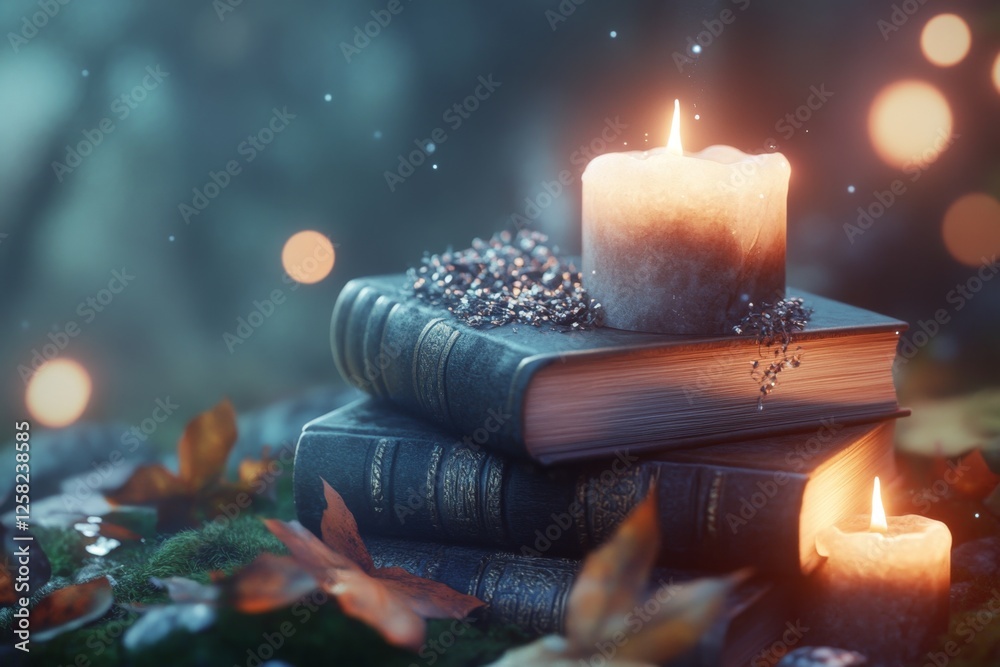 Poster a dark academia-themed interview where a scholar is being questioned in a candlelit study full of an