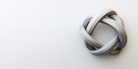 information source analysis concept. Gray decorative knot on a light background.