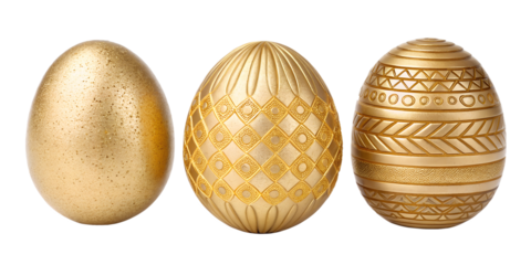 Golden Egg on White Background, Luxury Egg Design, Shiny Golden Egg, Symbol of Wealth, PNG Transparent