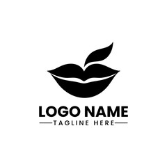 dripping girl lips. Woman bleeding sexy mouth. Melting kiss with lipstick, gloss. Valentines, mothers day logo