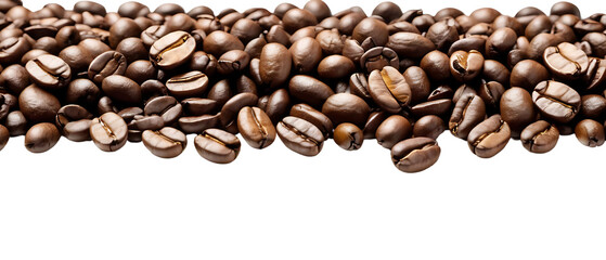 Fototapeta premium Coffee bean seamless background. Pattern with falling coffee beans. Food doodle sketch backdrop, by generative AI
