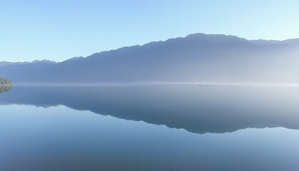 Fototapeta premium Tranquil Waters Beneath a Blue Sky